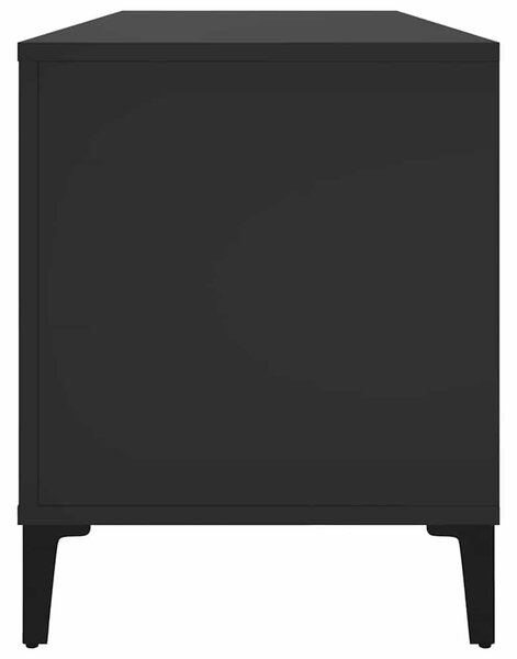 Fekete szerelt fa hanglemezszekrény 100 x 38 x 48 cm