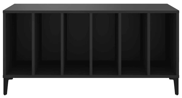 Fekete szerelt fa hanglemezszekrény 100 x 38 x 48 cm