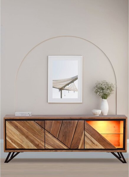 Natúr színű akácfa TV-állvány 150x51x40 cm Ambala – Interia Home & Living