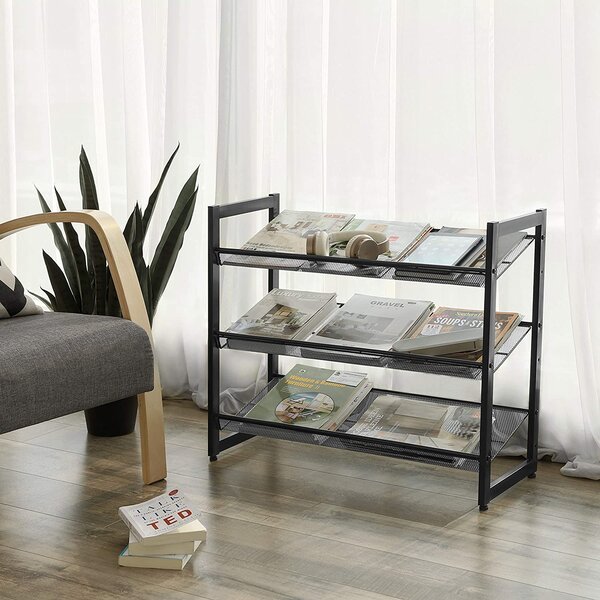 SongmicsHome IDA halmozható cipőállvány, 3 polc, 74x31x63cm, fekete