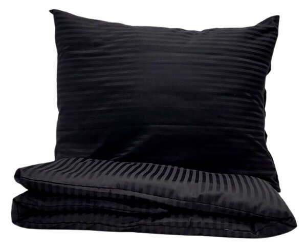 Fekete damaszt ágyneműhuzat TiaHome - 1x Párna 90x70cm, 1x Paplan 140x200cm