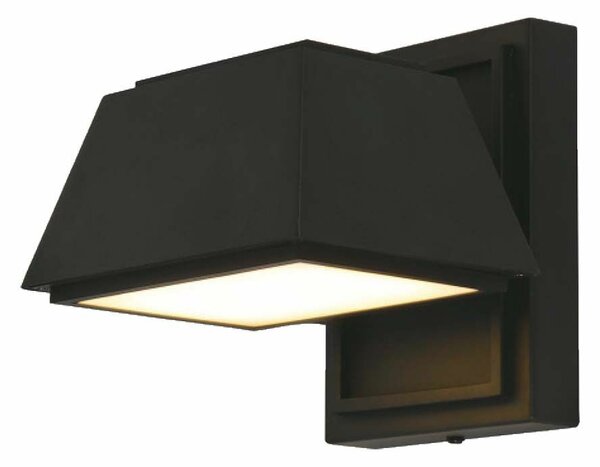 V-TAC 15W kültéri fali LED lámpa, fekete házzal, meleg fehér - SKU 10564