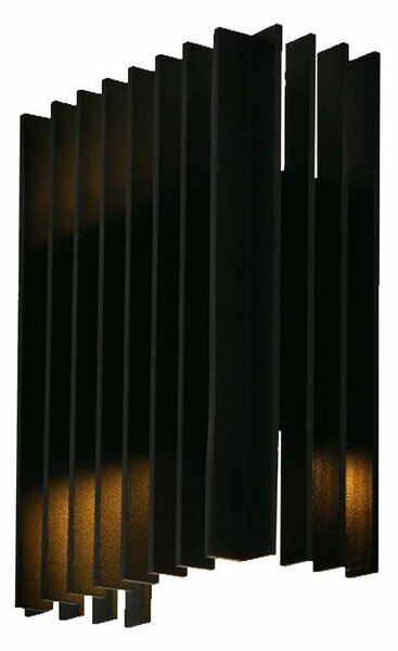 V-TAC kétirányú kültéri fali LED lámpa, 2x6W, meleg fehér, fekete házzal - SKU 10559