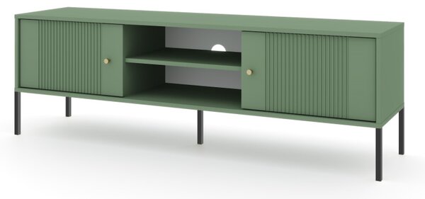 TV szekrény smoke green színben fekete elemekkel arany fogantyúkkal – ISEO
