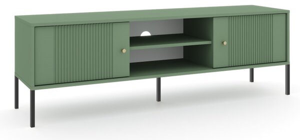 TV szekrény smoke green színben fekete elemekkel arany fogantyúkkal – ISEO