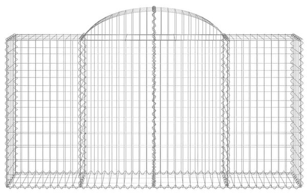 4 db íves horganyzott vas gabion kosár 200 x 50 x 100/120 cm