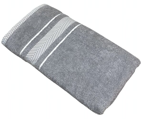 Frottír törölköző deluxe Monaco szürke 70x140cm TiaHome