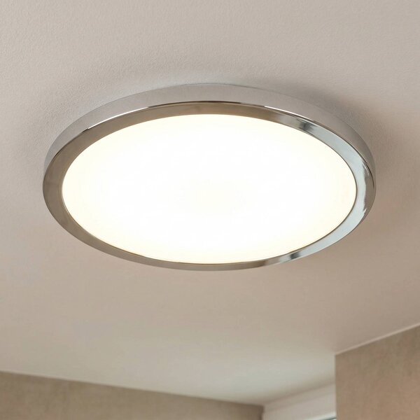 LIGHTME LED mennyezeti lámpa Aqua Ø30.2cm króm, Króm / ezüst, Fürdőszoba, Alumínium, Modern