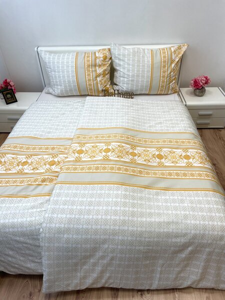 Angelika Gold pamut ágyneműhuzat TiaHome - 1x Párna 90x70cm, 1x Paplan 140x200cm