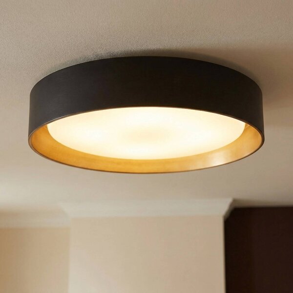 Lindby Kambia LED mennyezeti lámpa, 55 cm, Fekete, Nappali / Étkező, Alumínium, Modern