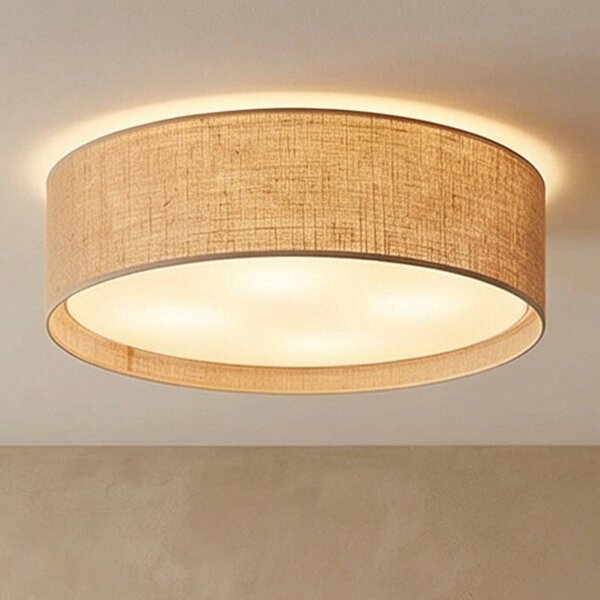 TK Lighting Juta mennyezeti világítás, Ø 60 cm, dimmelhető, Barna / rozsda, Nappali / Étkező, Textil / szövet / selyem