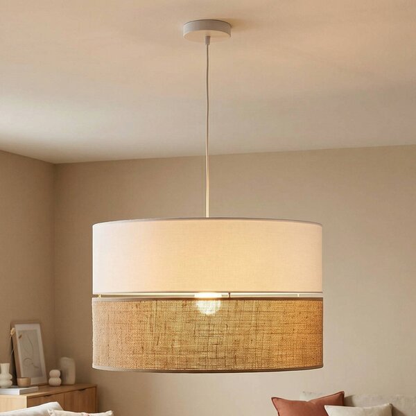TK Lighting Linobianco lógó világítás juta, dimmelhető, Fehér / opál, Nappali / Étkező, Textil / szövet / selyem, Modern