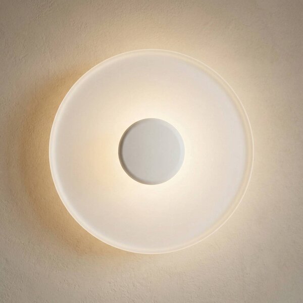 Vibia Top LED fali világítás Ø 40 cm fehér, dimmelhető, Fehér / opál, Nappali / Étkező, fém, Modern