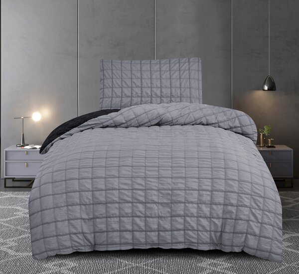 Krepp Polycotton ágyneműhuzat Neapol Sötétszürke 200x140cm+90x70cm TiaHome kopia
