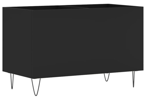Fekete szerelt fa hanglemezszekrény 74,5x38x48 cm
