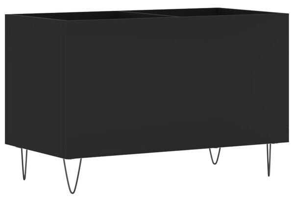 Fekete szerelt fa hanglemezszekrény 74,5x38x48 cm