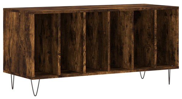 Füstös tölgy színű szerelt fa hanglemezszekrény 100x38x48 cm