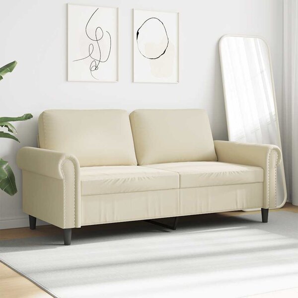 2 személyes krémszínű műbőr kanapé 140 cm