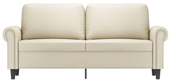 2 személyes krémszínű műbőr kanapé 140 cm