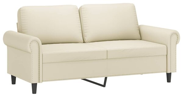 2 személyes krémszínű műbőr kanapé 140 cm