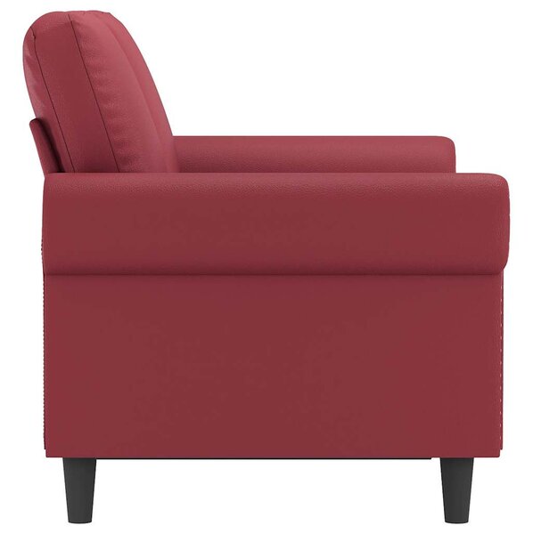 2 személyes bordó műbőr kanapé 120 cm