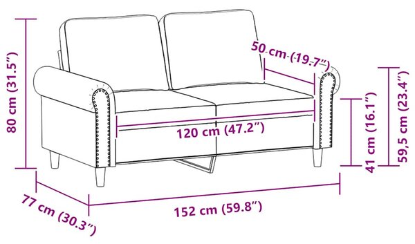 2 személyes bordó műbőr kanapé 120 cm