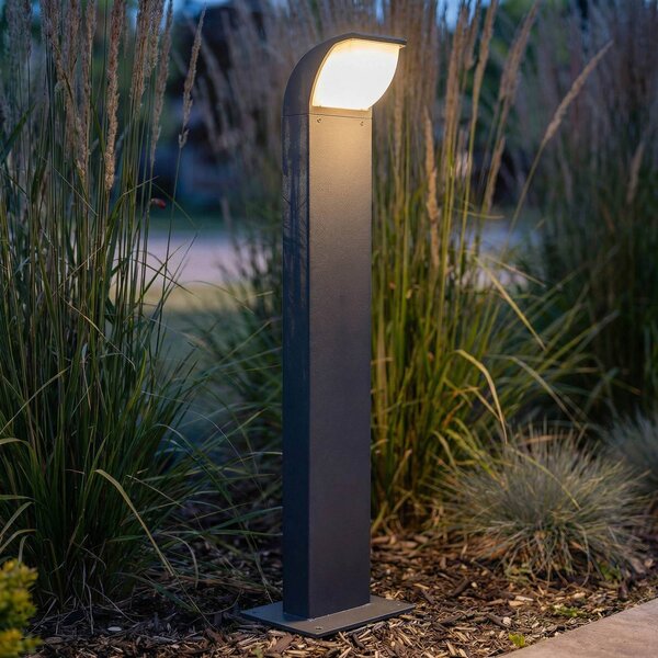 Lucande LED állólámpa Tinna, 60 cm, antracit, IP65, Fekete, Alumínium, Modern