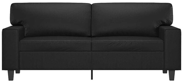 2 személyes fekete műbőr kanapé 140 cm