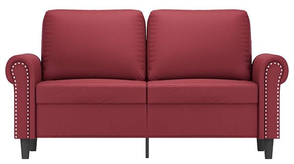 2 személyes bordó műbőr kanapé 120 cm
