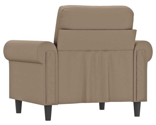 Kávészínű műbőr kanapéfotel 60 cm