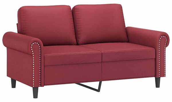 2 személyes bordó műbőr kanapé 120 cm