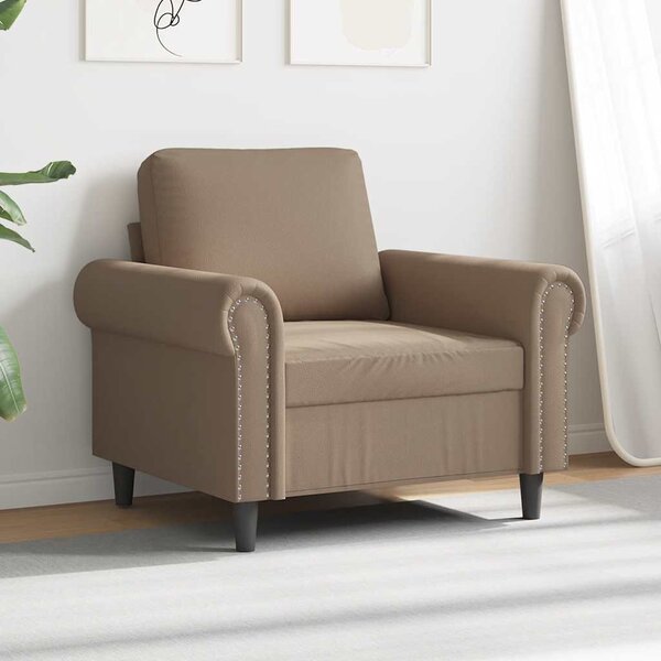 Kávészínű műbőr kanapéfotel 60 cm