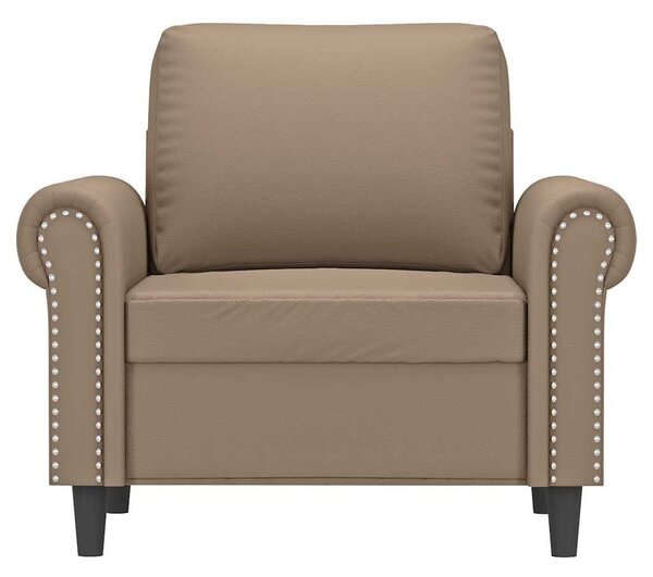 Kávészínű műbőr kanapéfotel 60 cm