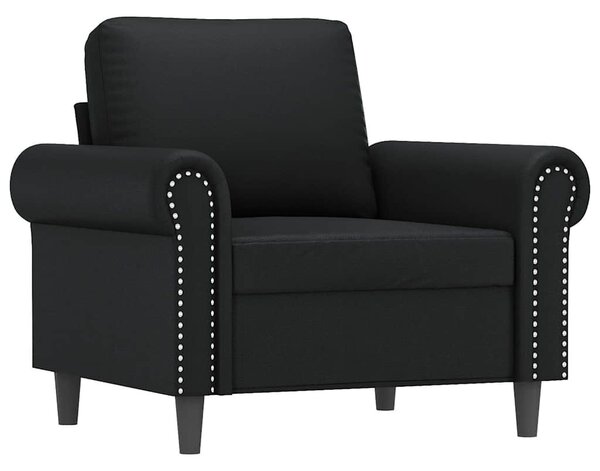 Fekete műbőr kanapéfotel 60 cm