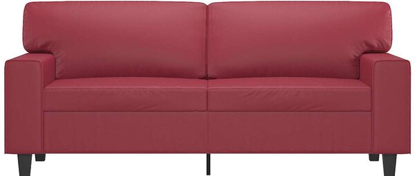2 személyes bordó színű műbőr kanapé 140 cm