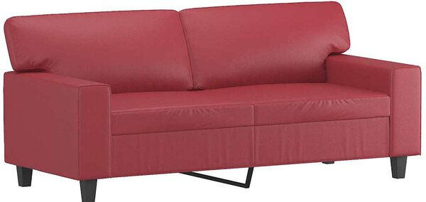 2 személyes bordó színű műbőr kanapé 140 cm