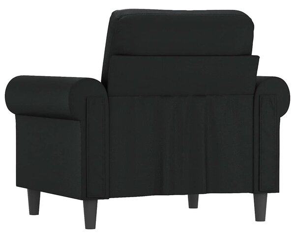 Fekete műbőr kanapéfotel 60 cm