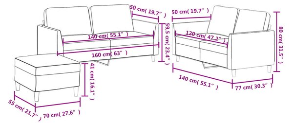 3 részes fekete műbőr ülőgarnitúra párnákkal