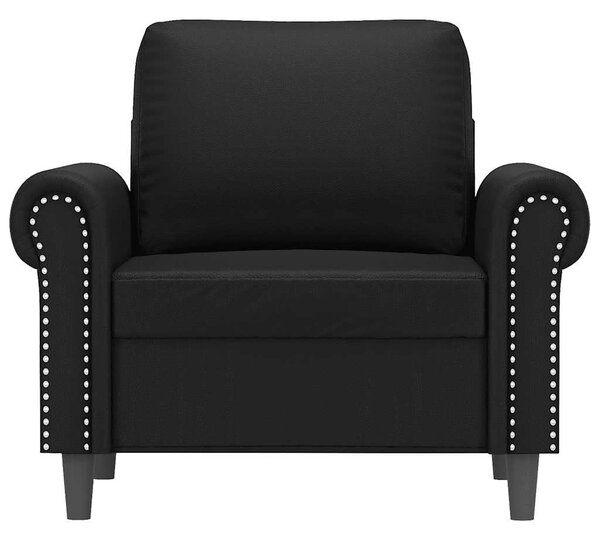 Fekete műbőr kanapéfotel 60 cm