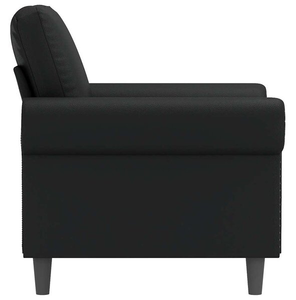 Fekete műbőr kanapéfotel 60 cm