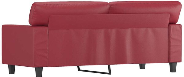 2 személyes bordó színű műbőr kanapé 140 cm