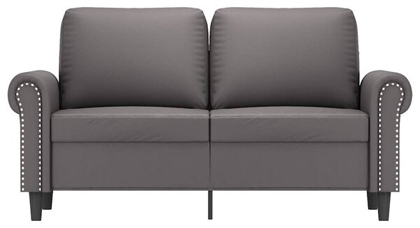 2 személyes szürke műbőr kanapé 120 cm