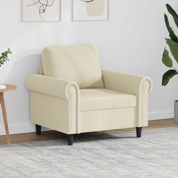 Krémszínű műbőr kanapéfotel 60 cm
