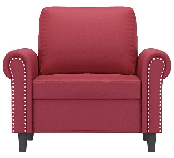 Bordó műbőr kanapéfotel 60 cm