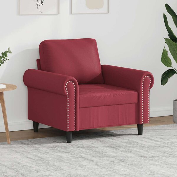 Bordó műbőr kanapéfotel 60 cm