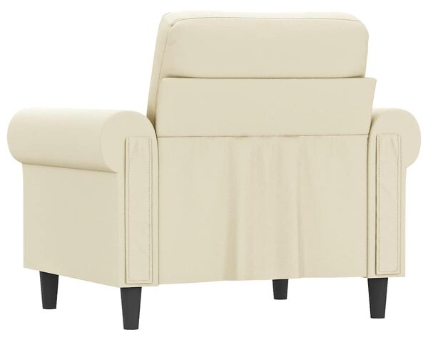 Krémszínű műbőr kanapéfotel 60 cm