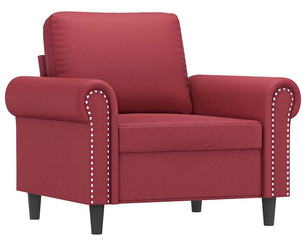 Bordó műbőr kanapéfotel 60 cm