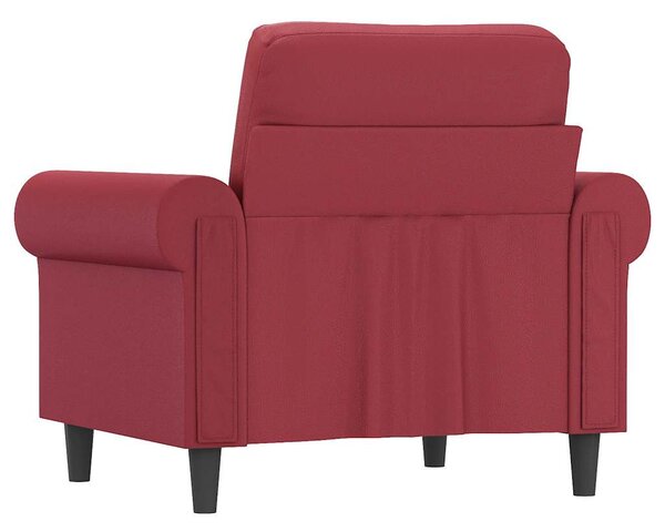 Bordó műbőr kanapéfotel 60 cm
