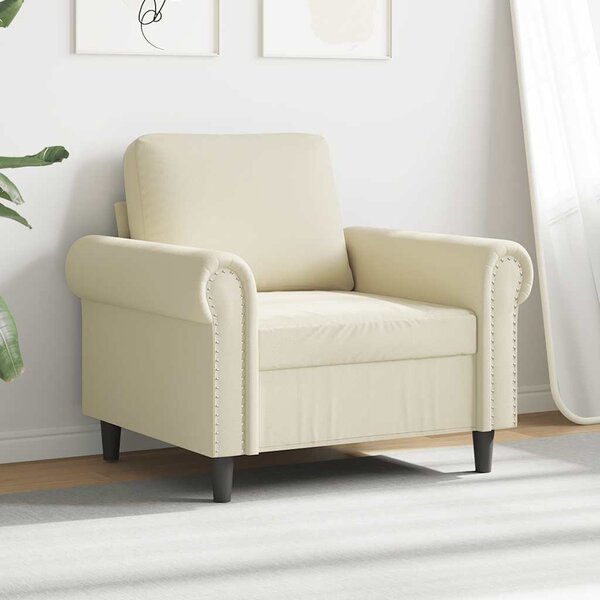 Krémszínű műbőr kanapéfotel 60 cm