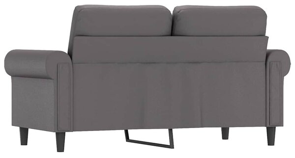 2 személyes szürke műbőr kanapé 120 cm